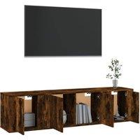 Berkfield Home Classic 3 Piece TV Cabinet Set Smoked Oak Engineered Wood in Brown