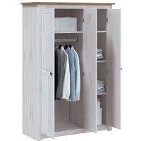 Berkfield Home Stylish 3-Door Wardrobe White 118x50x171.5 cm Pine Panama Range