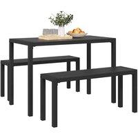 Berkfield Home Modern 3-Piece Garden Dining Set - Steel & WPC in Black