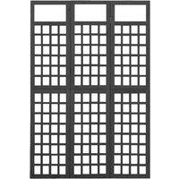Berkfield Home Durable 3-Panel Room Divider/Trellis Solid Fir Wood Black 121x180 cm