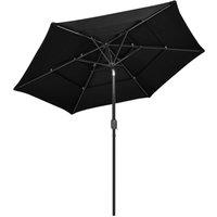 Berkfield Home Harmful 3-Tier Parasol with Aluminium Pole Black 2.5 m