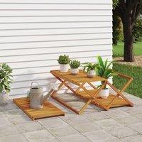 Berkfield Home Beautiful 3-Tier Folding Shelf Brown 70x31x63 cm Solid Wood Acacia | Size: 70 x 31 x 63 cm