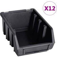 Berkfield Home Stackable 32 Piece Storage Bin Kit with Wall Panels Red & Black