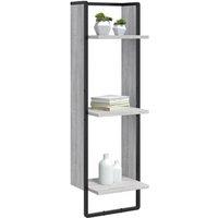 Berkfield Home Beautiful 3-Tier Wall Shelf Grey Sonoma 30x25x100 cm Engineered Wood | Size: 30 x 25 x 100 cm