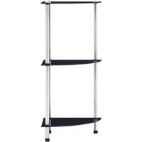 Berkfield Home Durable 3-Tier Shelf Black 30x30x67 cm Tempered Glass | Size: 30 x 30 x 67 cm