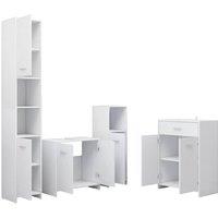 Berkfield Home Sleek 4 Piece Bathroom Furniture Set White