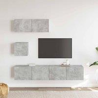 Berkfield Home Modern 4 Piece TV Cabinet Set Concrete Grey Engineered Wood