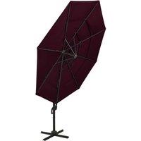 Berkfield Home Harmful 4-Tier Parasol with Aluminium Pole Bordeaux Red 3x3 m in Burgundy
