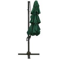 Berkfield Home Harmful 4-Tier Parasol with Aluminium Pole Green 3x3 m