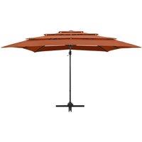 Berkfield Home Harmful 4-Tier Parasol with Aluminium Pole Terracotta 250x250 cm