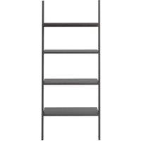 Berkfield Home Practical 4-Tier Leaning Shelf Black 64x34x150.5 cm