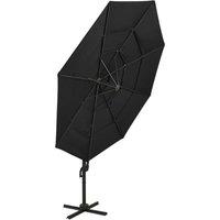Berkfield Home Harmful 4-Tier Parasol with Aluminium Pole Black 3x3 m
