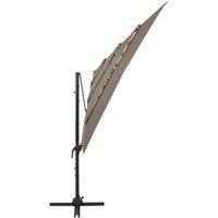 Berkfield Home Harmful 4-Tier Parasol with Aluminium Pole Taupe 250x250 cm