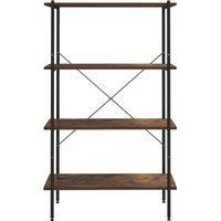 Berkfield Home Sturdy 4-Tier Shelving Unit Black & Dark Wood 80x40x130 cm | Size: 80 x 40 x 130 cm
