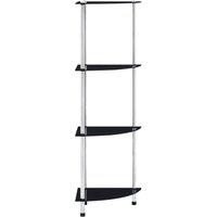 Berkfield Home Durable 4-Tier Shelf Black 30x30x100 cm Tempered Glass | Size: 30 x 30 x 100 cm