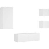 Berkfield Home Modern 4 Piece TV Wall Cabinets with LED Lights White