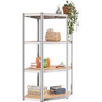 Berkfield Home Sturdy 4-Layer Corner Shelf Silver Steel&Engineered Wood