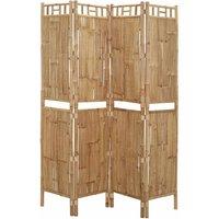 Berkfield Home Stylish 4-Panel Room Divider Bamboo 160x180 cm in Brown