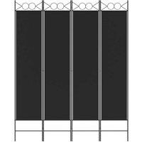 Berkfield Home Durable 4-Panel Room Divider Black 160x200 cm Fabric