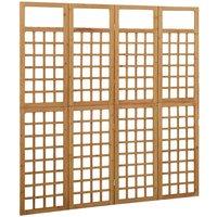Berkfield Home Durable 4-Panel Room Divider/Trellis Solid Fir Wood 161x180 cm in Brown