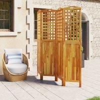 Berkfield Home Beautiful 4-Panel Room Divider 162x2x180 cm Solid Wood Acacia in Brown | Size: 162 x 2 x 180 cm