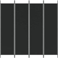 Berkfield Home Durable 4-Panel Room Divider Black 200x200 cm Fabric