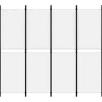 Berkfield Home Durable 4-Panel Room Divider White 200x180 cm Fabric