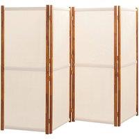 Berkfield Home Beautiful 4-Panel Room Divider Cream White 280x180 cm in Beige