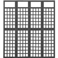 Berkfield Home Durable 4-Panel Room Divider/Trellis Solid Fir Wood Black 161x180 cm