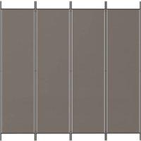 Berkfield Home Durable 4-Panel Room Divider Anthracite 200x220 cm Fabric in Charcoal