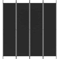 Berkfield Home Durable 4-Panel Room Divider Black 200x220 cm Fabric