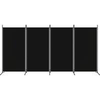 Berkfield Home Durable 4-Panel Room Divider Black 346x180 cm Fabric