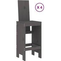 Berkfield Home Beautiful 5 Piece Garden Bar Set Grey Solid Wood Pine