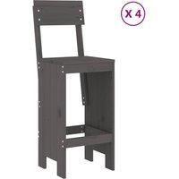 Berkfield Home Beautiful 5 Piece Garden Bar Set Grey Solid Wood Pine