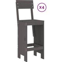 Berkfield Home Beautiful 5 Piece Garden Bar Set Grey Solid Wood Pine