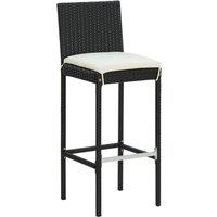 Berkfield Home Decorative 5 Piece Garden Bar Set with Cushions Poly Rattan Black