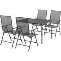 Berkfield Home Beautiful 5 Piece Garden Dining Set Anthracite Steel in Black