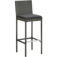 Berkfield Home Elegant 5 Piece Garden Bar Set with Cushions Poly Rattan Grey