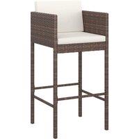 Berkfield Home Decorative 5 Piece Garden Bar Set with Cushions Poly Rattan Brown