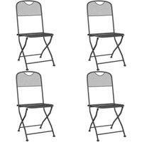 Berkfield Home Beautiful 5 Piece Garden Dining Set Anthracite Metal Mesh in Black