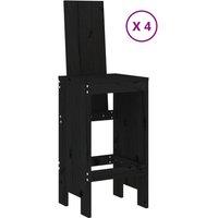 Berkfield Home Beautiful 5 Piece Garden Bar Set Black Solid Wood Pine