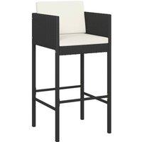Berkfield Home Decorative 5 Piece Garden Bar Set with Cushions Poly Rattan Black