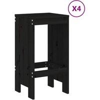 Berkfield Home Beautiful 5 Piece Garden Bar Set Black Solid Wood Pine