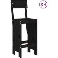 Berkfield Home Beautiful 5 Piece Garden Bar Set Black Solid Wood Pine