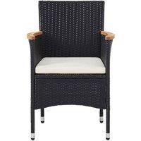 Berkfield Home Beautiful 5 Piece Garden Dining Set Poly Rattan & Solid Wood Black