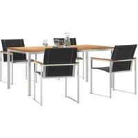 Berkfield Home Modern 5 Piece Garden Dining Set Solid Wood Acacia in Brown