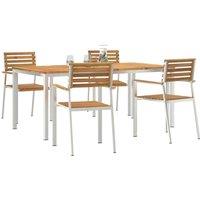 Berkfield Home Modern 5 Piece Garden Dining Set Solid Wood Acacia in Brown