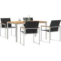 Berkfield Home Modern 5 Piece Garden Dining Set Solid Wood Acacia in Brown