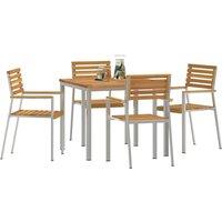Berkfield Home Modern 5 Piece Garden Dining Set Solid Wood Acacia in Brown