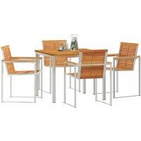 Berkfield Home Stunning 5 Piece Garden Dining Set Solid Wood Acacia in Brown